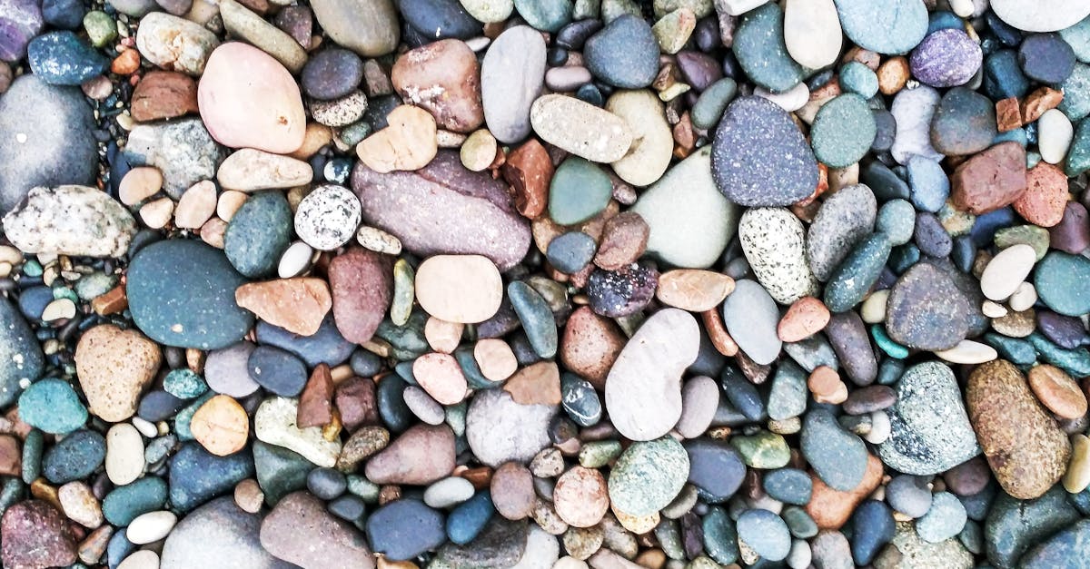 Vibrant collection of smooth, multicolored pebbles and stones arranged closely.